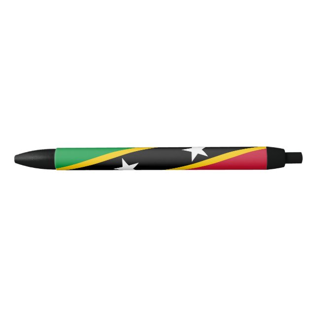 Caneta Preta Bandeira de São Cristóvão e Nevis (Frente)