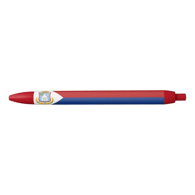 Caneta Preta Bandeira de Sint Maarten (Frente)