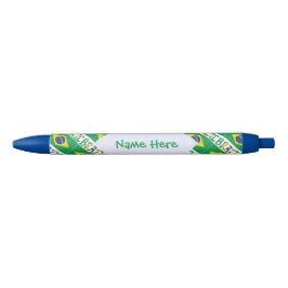 Caneta Preta Bandeira do Brasil Personalizada