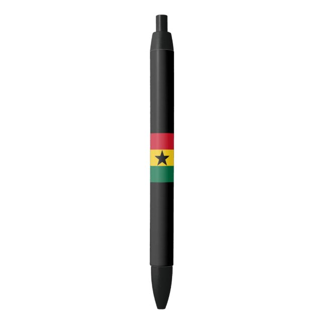 Caneta Preta Bandeira do Gana (Frente Vertical)