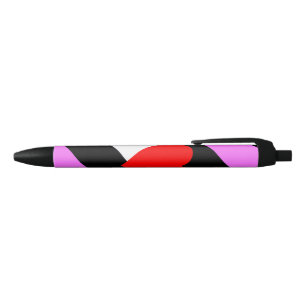 Caneta Preta Bandeira do Orgulho de Rapariga de Couro