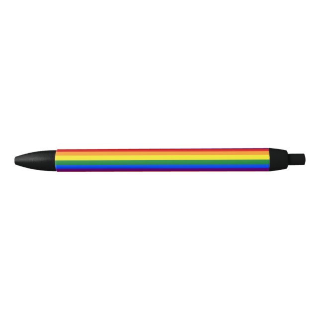 Caneta Preta Bandeira do orgulho gay do arco-íris de LGBT (Frente)