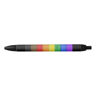 Caneta Preta Bandeira do orgulho gay inclusivo de SlipperyJoe t