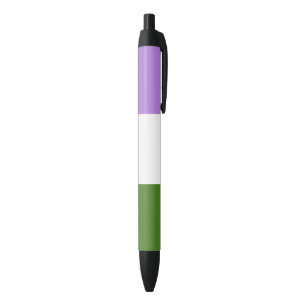 Caneta Preta Bandeira do Orgulho Genderqueer