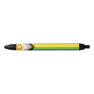 Caneta Preta Bandeira do orgulho intersexo SlipperyJoe's fundo 