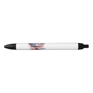 Caneta Preta Bandeira e águia dos Estados Unidos.Liberdade.
