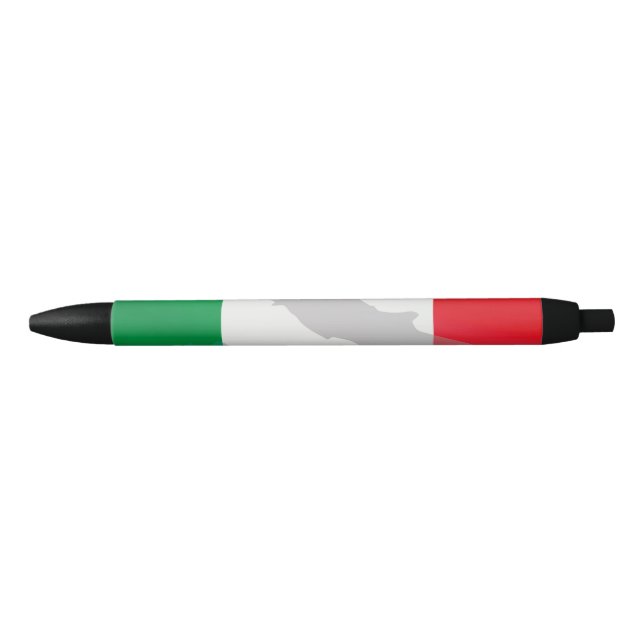 Caneta Preta bandeira italiana e Itália (Frente)