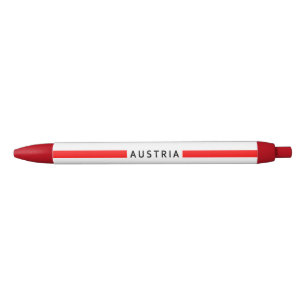 Caneta Preta Bandeira minimalista austríaca