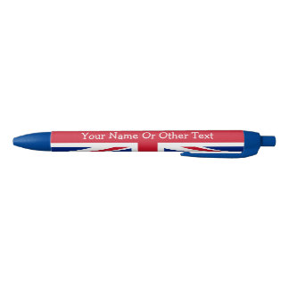 Caneta Preta Bandeira Patriótica Personalizada UK Britânica Uni