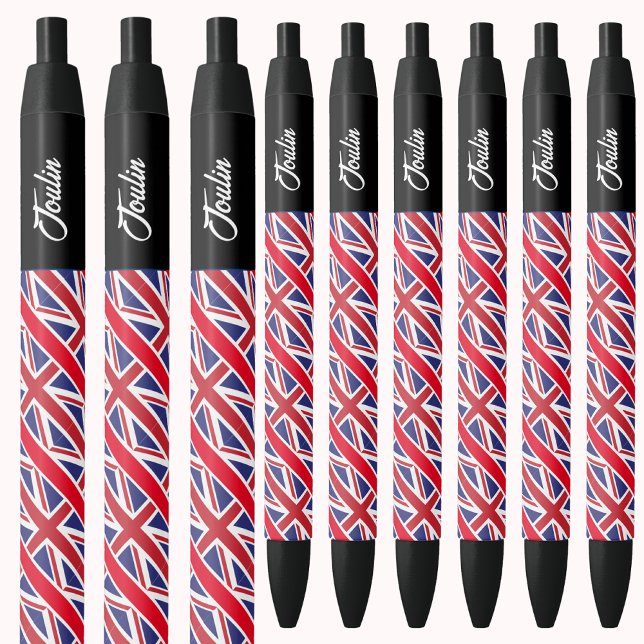 Caneta Preta Bandeira Personalizada do Reino Unido (Criador carregado)
