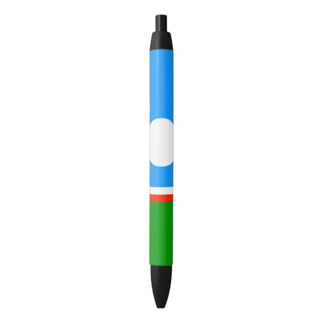 Caneta Preta Bandeira Sakha (Frente Vertical)