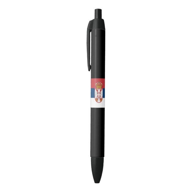 Caneta Preta Bandeira Sérvia (Topo (Vertical))