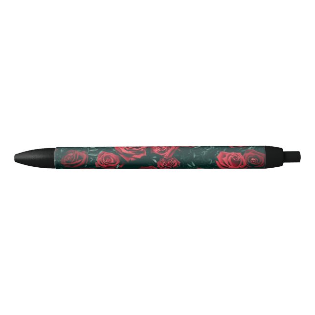 Caneta Preta Bando de rosas vermelhas (Frente)
