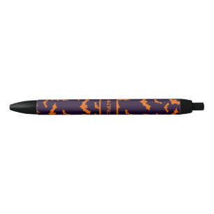 Caneta Preta Bat Halloween Com Nome Personalizado