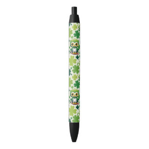 Caneta Preta Bebê Coruja Fofo St Patrick Cartoon