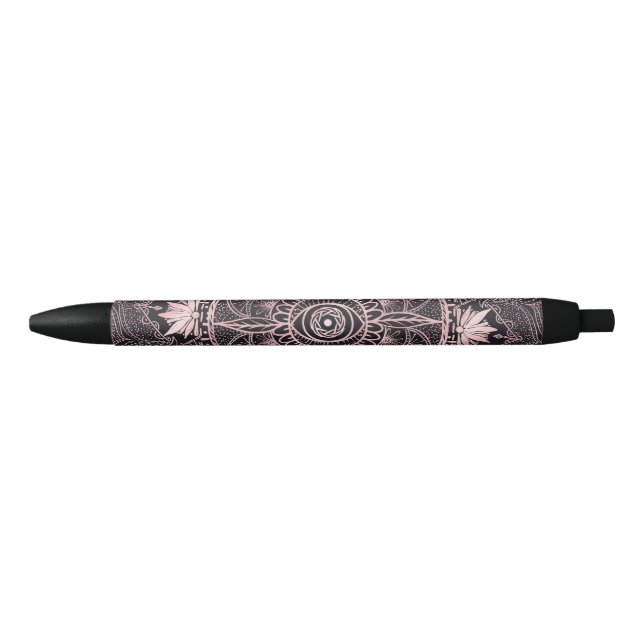 Caneta Preta Black Pink Eye Mandala (Frente)