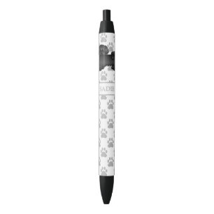 Caneta Preta Black Shih Tzu Cute Cartoon Dog & Name