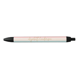Caneta Preta Bloco de Cores Pastel Moderno em Listras