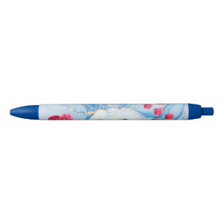 Caneta Preta Blue Wetercolor personalized pen black ink