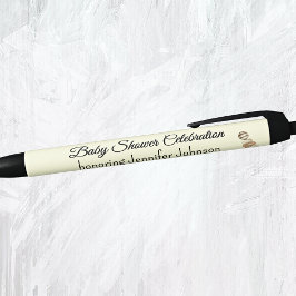 Caneta Preta Boho Gênero Chá de fraldas neutro favorece tinta p