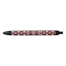 Caneta Preta Bolinha Burgundy