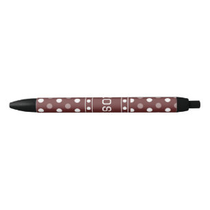 Caneta Preta Bolinha Burgundy