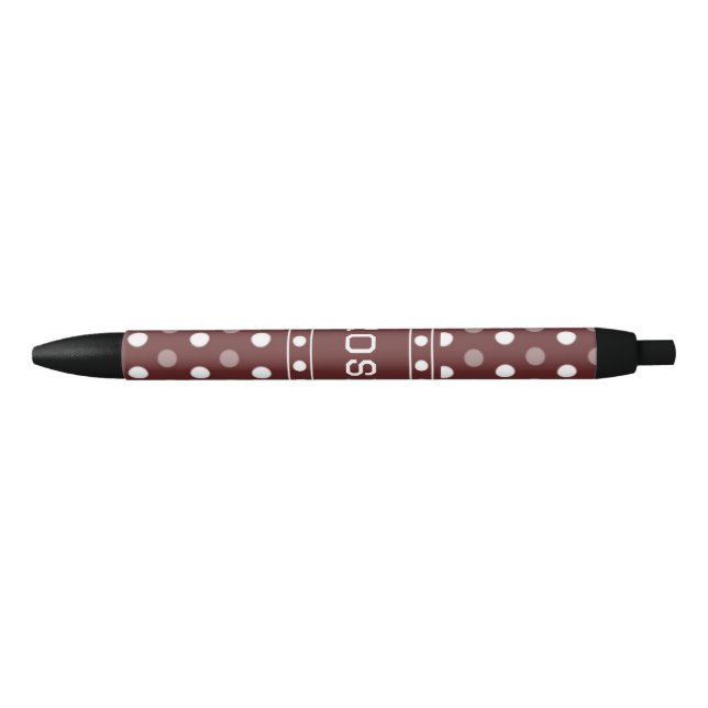 Caneta Preta Bolinha Burgundy (Frente)