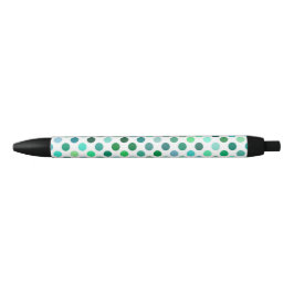 Caneta Preta Bolinhas verde e azul
