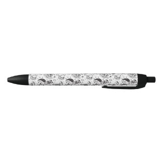 Caneta Preta Bolsa Tote Paisley Preto Branco de Designer