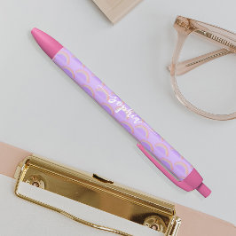 Caneta Preta Bonito nome colorido do arco-íris personalizado