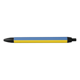 Caneta Preta Botão Bandeira da Ucrânia