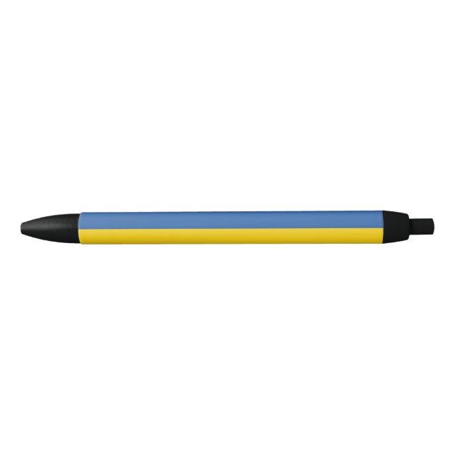 Caneta Preta Botão Bandeira da Ucrânia (Frente)