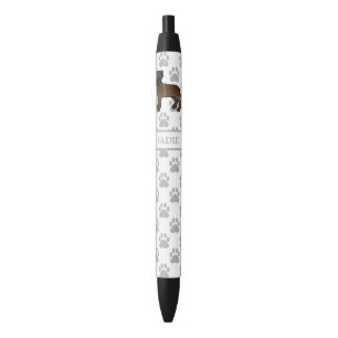 Caneta Preta Brindle Bullmastiff Cute Cartoon Dog & Name