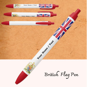 Caneta Preta British Flag Caneta, Reino Unido / Union Jack