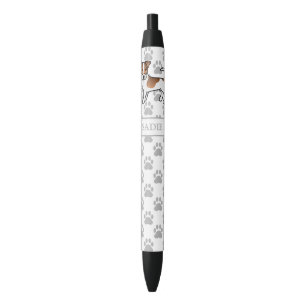 Caneta Preta Brown Rough Casaco Jack Russell Terrier Dog & Name