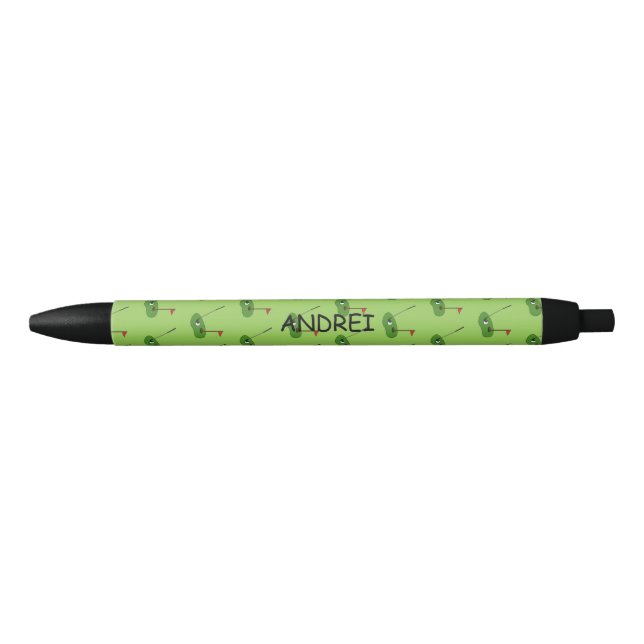 Caneta Preta Buraco do Curso Golf com Personalização da Bandeir (Frente)