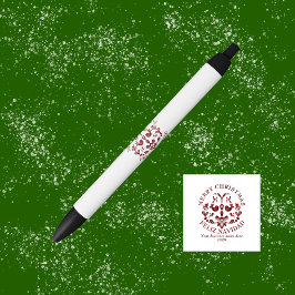 Caneta Preta Burgundia Espanhola de Natal Bilíngue