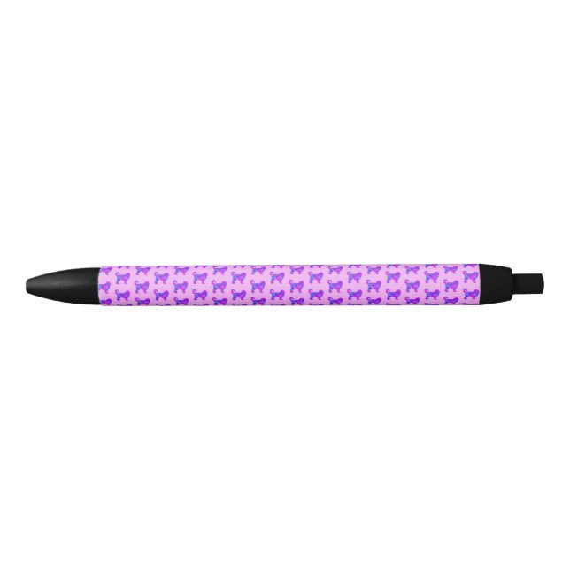 Caneta Preta Cachorro de Cockapoo Silhueta Rosa e Rosa claro Az (Frente)