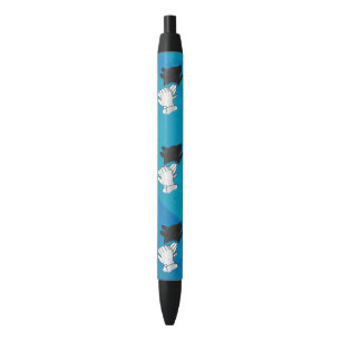 Caneta Preta Cachorro Sombra em Azul