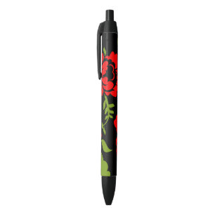 Caneta Preta Caixa de wallet do FlowersiPhone