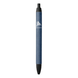 Caneta Preta Calças Jeans de Ganga Azul Marinho Monograma Moder