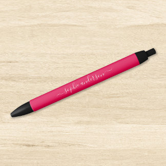Caneta Preta Caligrafia de Cor Editável Personalizada