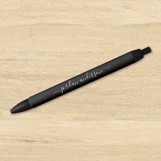 Caneta Preta Caligrafia de Cor Editável Personalizada