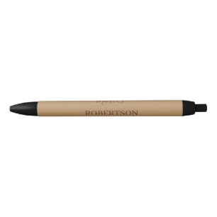 Caneta Preta Caligrafia monograma marrom minimalista profission
