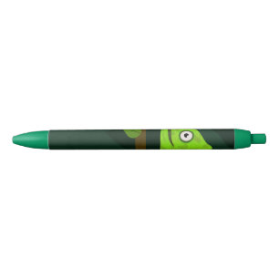 Caneta Preta Camaleão bonito verde