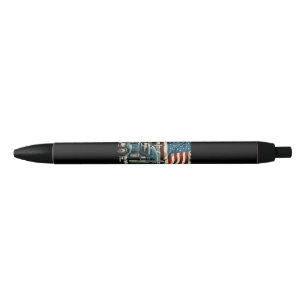 Caneta Preta Caminhante Bandeira Americana Para A Unidade De Ca