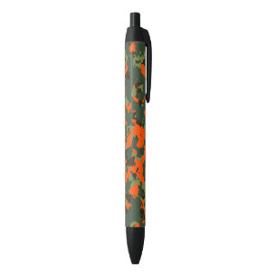 Caneta Preta Camo verde com a laranja da chama da segurança