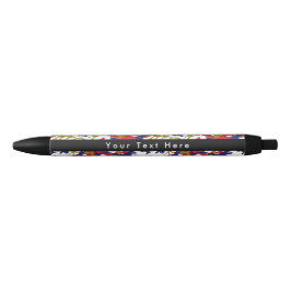 Caneta Preta Camuflagem, Azul Branco Vermelho Dourado, Militar,