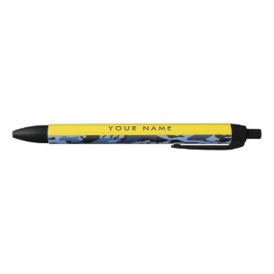 Caneta Preta Camuflagem Azul Marinho Personalize seu nome