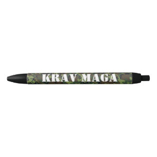 Caneta Preta Camuflagem KravMaga/Texto personalizado
